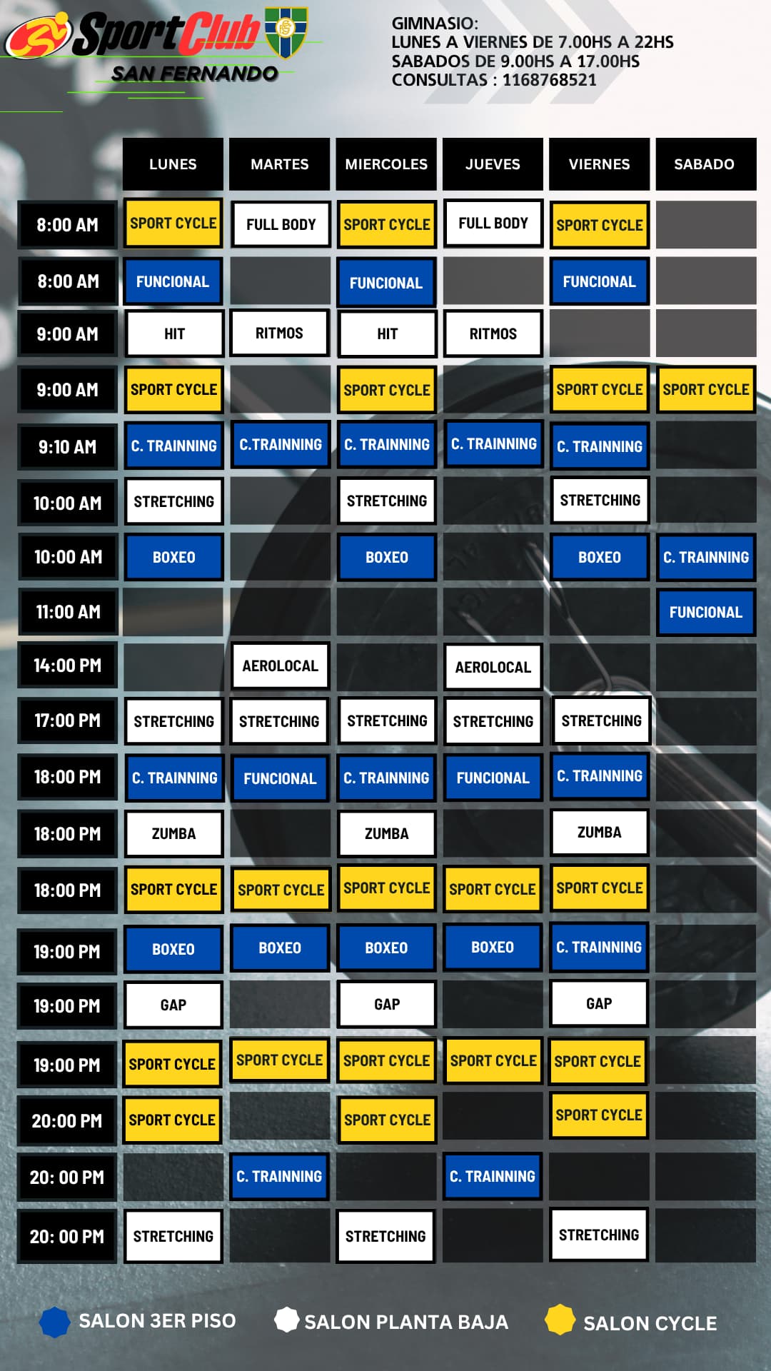 Grilla semanal - SportClub San Fernando